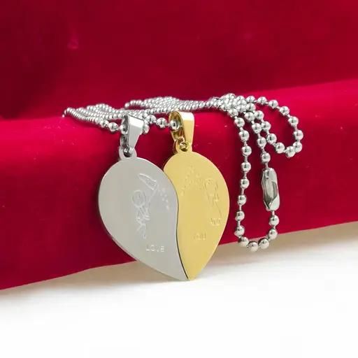 Love You Heart Shape Pendant for Couple