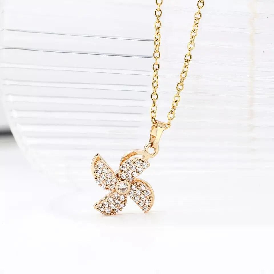 Flower Pinwheel Necklace